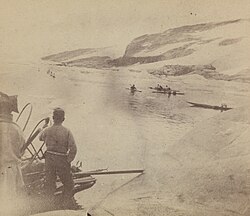 Southeast-Greenland Inuit bidding farewell to Fridtjof Nansen at Kap Steen Bille in 1888.