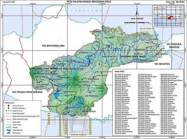 Peta Wilayah Sungai Bengawan Solo