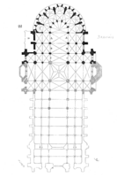 Beauvais Cathedral, 1190s–1255, the nave, in this plan the lower portion, was never constructed
