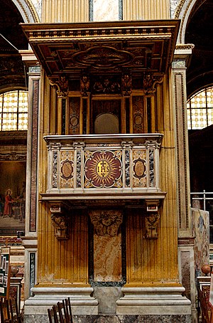Pulpit of the Gesù, Rome, Italy.