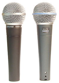The Shure SM58 (left) and Beta 58A (right) microphones