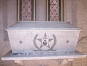 Cathedral of San Fernando sarcophagus with images of Travis, Bowie and Crockett