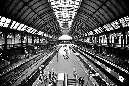 Fotografia em preto e branco da Estação da Luz em São Paulo, Brasil. (definição 4 288 × 2 848)