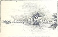 Sepia toned sketch labeled "A. J. Smith's and Porter's Expedition Starting from Vicksburg for the Red River".