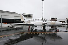 Cessna 441 Conquest II used to conduct cloud-seeding flights in the Australian state of Tasmania VHLEM.JPG