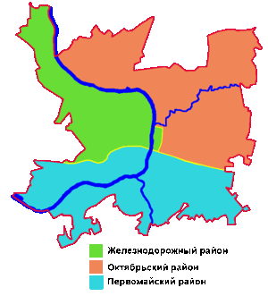 Кастрычніцкі раён на карце