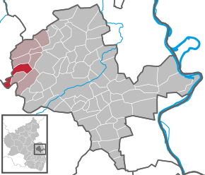 Poziția Wonsheim pe harta districtului Alzey-Worms