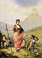 16997. P.Z., Farbdruck des Gemäldes „L'Alpinisme“ von „Marie-Félix Hippolyte Lucas“ (1854–1925), seinerzeit im „CASINO DE MONTE CARLO“
