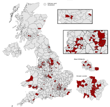 Map of the constituencies TUSC contested in the 2015 general election. 2015 TUSC Candidates.svg