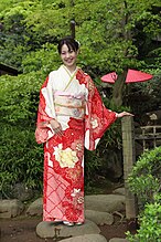 訪問着を着た日本人女性