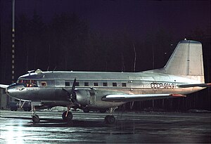 Aeroflot Ilyushin Il-14 at Arlanda, November 1970.jpg