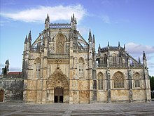 Flamboyant Gothic in the Monastery of Batalha: church facade (left) and Founder's Chapel (right) BatalhaFacade1.jpg