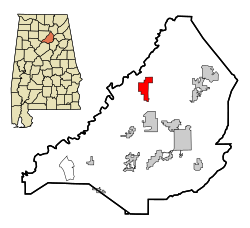 Location in Blount County and the state of Alabama