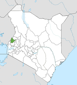 Location of Bungoma County (Green)