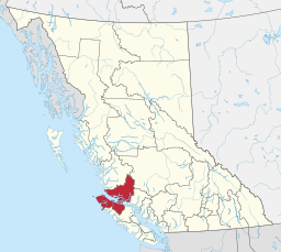 Regional District of Mount Waddingtons läge i British Columbia.