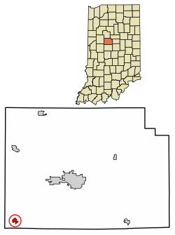 Location of Colfax in Clinton County, Indiana.