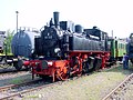 Dampflokomotive 98 001 (sä. I T V) im Eisenbahnmuseum Chemnitz-Hilbersdorf 25.08.2001