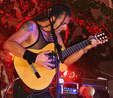 Danny Felice playing at a Breed 77 concert in Commonwealth Parade, Gibraltar on 2005-09-03.