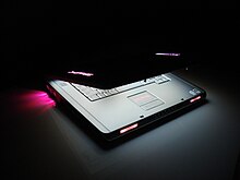 LED lights on the XPS M1710, set to the color "coral" Dell XPS M1710 LEDs.jpg