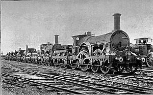 Una locomotiva della Great Western Railway, fotografata nel 1892 poco dopo il suo ultimo viaggio