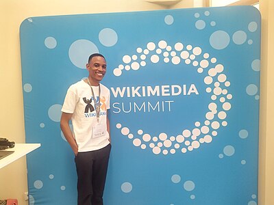 Geoffrey Kateregga at the Wikimedia Summit 2022 in Berlin, Germany.