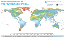 Global map of wind power density potential Global Map of Wind Power Density Potential.png