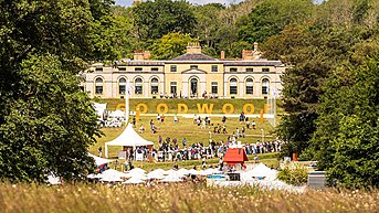 Picture shows the front of The Kennels hosting the Goodwoof Event in the gardens.