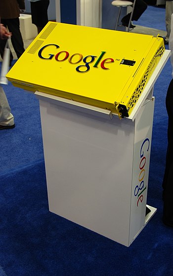 Google Appliance as shown at RSA Expo 2008 in San Francisco. It was only a computer case with no parts inside.-Daniel A