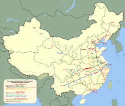 A Hankou–Jicsang nagysebességű vasútvonal útvonala