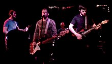 Harris performing "No Place Like Space" at the Middle East Upstairs in Cambridge, Massachusetts in February 2009. L–R: Matt Scott, Mike Nastri, Rob Lynch, Jon Day.