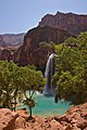 Image 19Presence of colloidal calcium carbonate from high concentrations of dissolved lime turns the water of Havasu Falls turquoise. (from Properties of water)