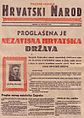 Titelblatt vom 10. April 1941 mit der Schlagzeile: „Proklamation des Unabhängigen Staates Kroatien“