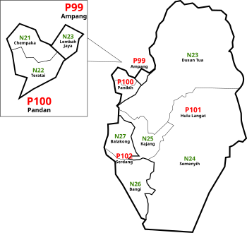 Hulu Langat, Selangor Parliament and State Assembly Electoral Districts