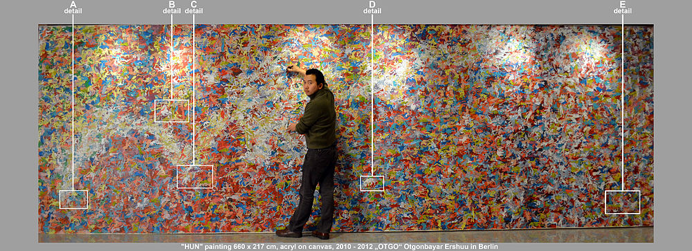 "ХҮН" зураг 660 x 217 см, акрил зотон зурсан он 2010-2012