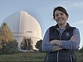Jessie Christiansen (possibly needs cropping; but she's an astrophysicist and that's Palomar Observatory...)