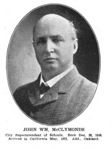 John William McClymonds, former superintendent and namesake of the school
