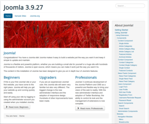 Trang nhà mặc định của Joomla 3.9