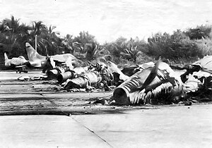 Ling-Temco-Vought A-7D Corsair II aircraft of the Puerto Rico Air National Guard destroyed at Muñiz Air National Guard Base.jpg