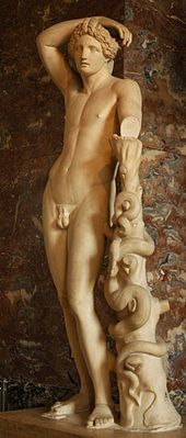 Apollo (early Imperial Roman copy of a fourth-century Greek original, Louvre Museum) Lycian Apollo Louvre left.jpg