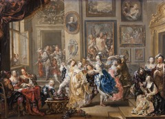 Dancing scene with palace interior, 1730s.