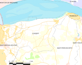 Mapa obce Corsept
