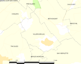 Mapa obce Villers-Brûlin