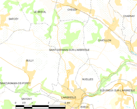 Mapa obce Saint-Germain-sur-l’Arbresle