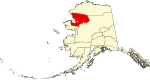 标示出西北-北极自治市镇Borough位置的地图