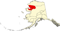 Map of Alaska highlighting Northwest Arctic Borough