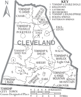 Kaart van Cleveland County