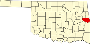 Map of Oklahoma highlighting Sequoyah County