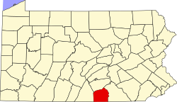 Vị trí quận Adams trong tiểu bang Pennsylvania ở Hoa Kỷ
