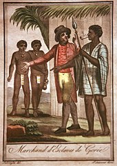 French slave traders in Goree, 18th century Marchands d'esclaves de Goree-Jacques Grasset de Saint-Sauveur mg 8526.jpg