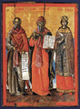 „Свети Сава, Свети Йоан Дамаскин и Света Варвара“, „Благовещение Богородично“, Тирана, 1829 г.